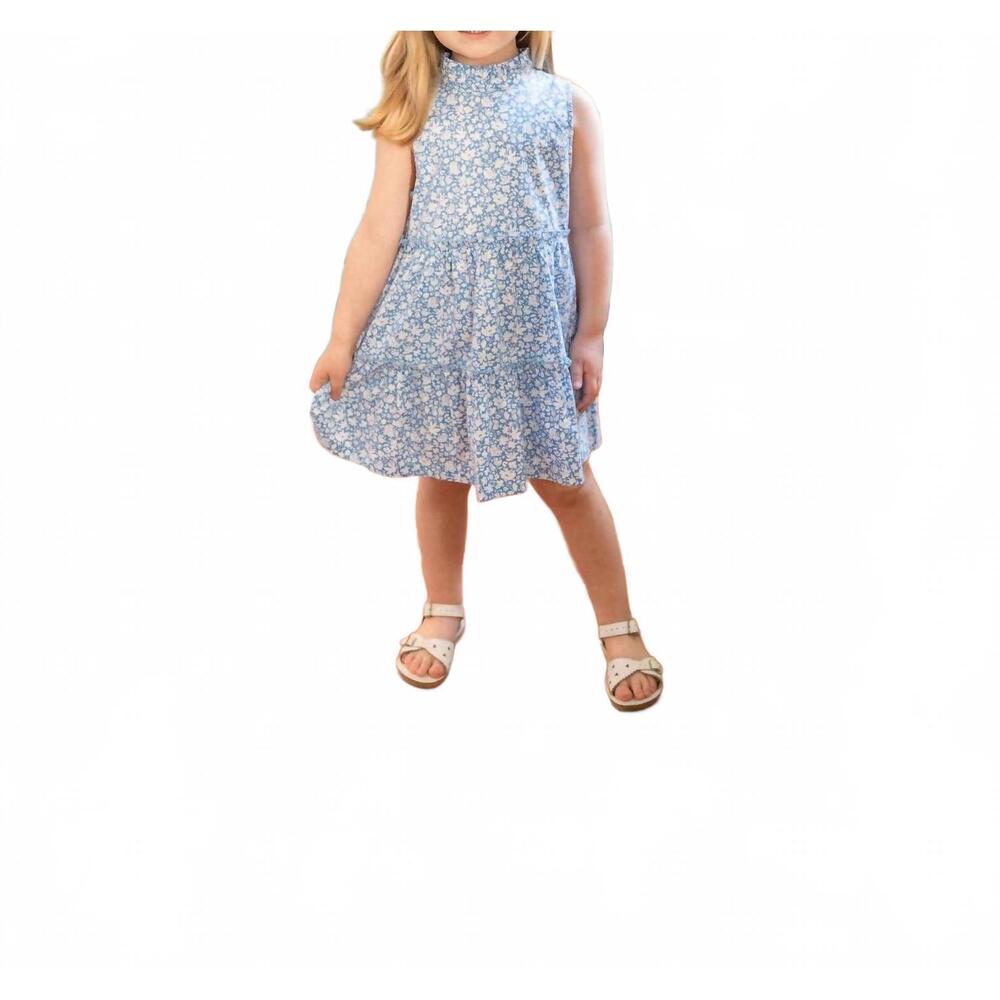 NEW THE OAKS APPAREL addison floral dress in blue and white